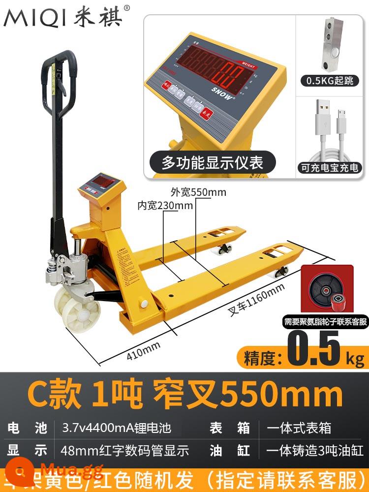 Xe nâng điện tử Miqi cân bằng tay 2T tấn xe tải chở gia súc thủy lực Cân 1T xe nâng pallet xe tải mặt đất 3 tấn - 0,5kg mẫu E thông thường 1,2 tấn nĩa hẹp 550mm