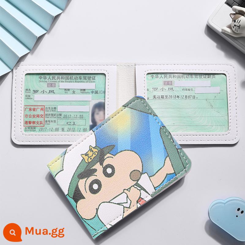 Vỏ bảo vệ bằng lái xe Crayon Shin-chan Giấy phép lái xe hai trong một Bao da đựng thẻ giá trị cao - Giống như Xiaoxin: Giảm 20%: 2 khe ID