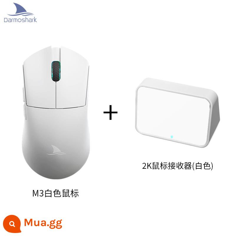 Chuột nhẹ Darmoshark M3 PAW3395 trò chơi thể thao điện tử chuột có dây không dây ba chế độ - Đầu thu M3 trắng +2K