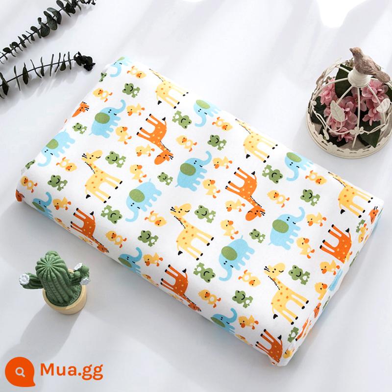 Gối cao su trẻ em bằng cotton nguyên chất 44x27 Vỏ gối cao su cho bé 30x35x40x50x55x60 cotton cho bé - Vỏ gối hình hươu cao cổ (1 chiếc)