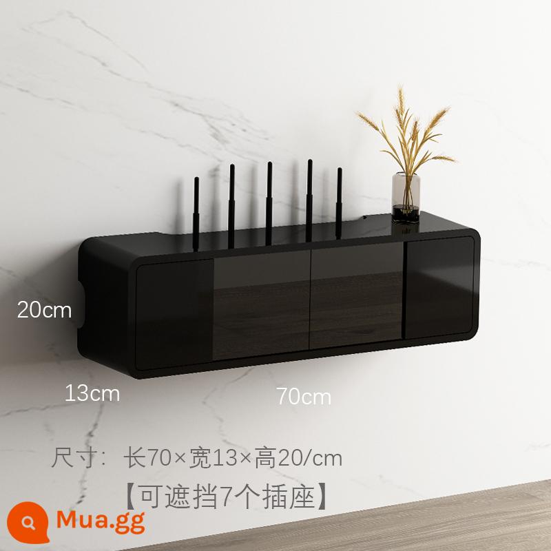 Hộp Set-Top Wifi Bộ Định Tuyến Hộp Bảo Quản Miễn Phí Đấm Tường Tủ Tivi Dây Ổ Cắm Bao Kệ Trang Trí - 70/đen sang trọng nhẹ/cửa kính/siêu mỏng [tiết kiệm không gian + không chặn tín hiệu]