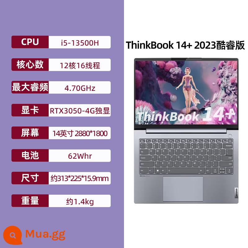 ThinkPad Thinkbook 14+ 16+ 2022 Áp lực nhãn CPU thế hệ thứ 12 mới Amd Ryzen 14p i9 - [23 model 14+ 12 nhân 16 luồng] i5-13500H RTX3050 card đồ họa độc lập Màn hình 2.8K gam màu cao 90Hz