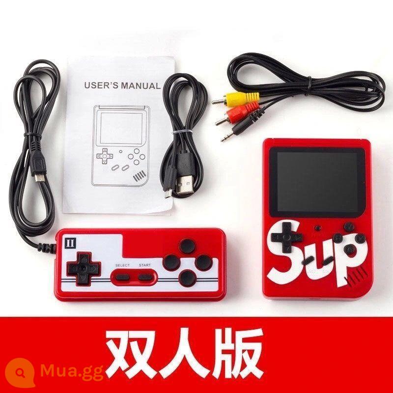 Máy chơi game cầm tay với 400 trò chơi, máy chơi game sạc đôi SUP cổ điển và hoài cổ mới - Q Red [Màn hình 3 inch độ phân giải cao 400 game] hai người nhận một tay cầm + 1 pin sạc + cáp dữ liệu