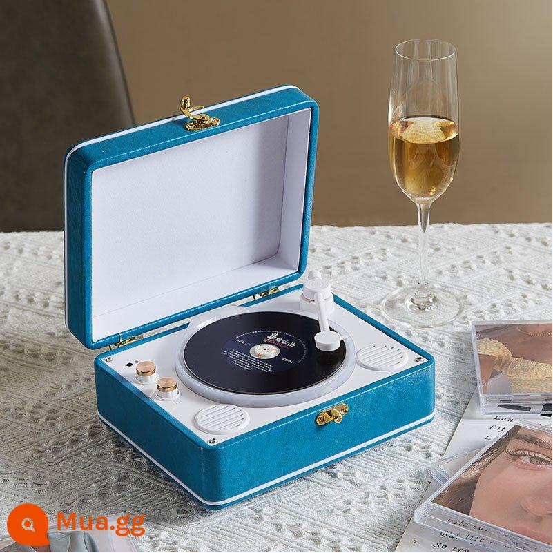 Thời gian và Thời gian Đầu CD Nghe Album Đĩa Inserter và Player Disc Retro Loa Bluetooth Ins Cùng Phong Cách Quà Tặng Sinh Nhật - Ngoại hình và chất lượng âm thanh màu xanh thời gian 1966 được nâng cấp hoàn toàn