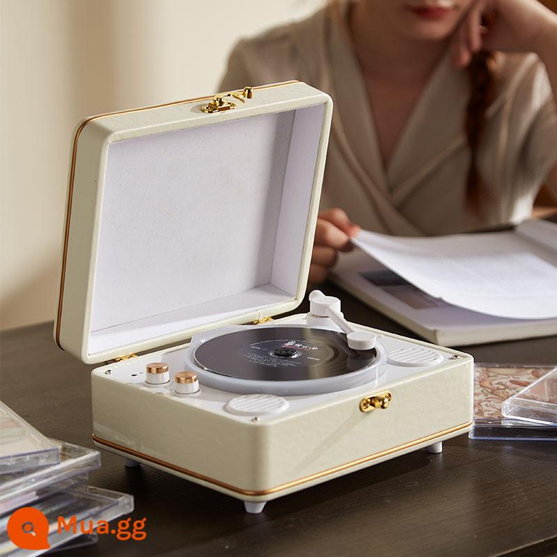 Thời gian và Thời gian Đầu CD Nghe Album Đĩa Inserter và Player Disc Retro Loa Bluetooth Ins Cùng Phong Cách Quà Tặng Sinh Nhật - Ngoại hình màu trắng thời 1966 và chất lượng âm thanh được nâng cấp hoàn toàn