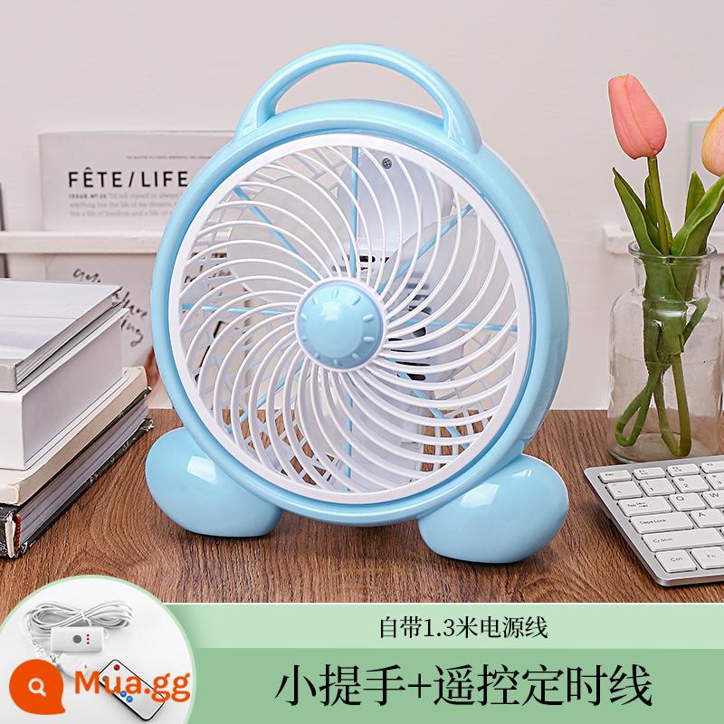 Phim Hoạt Hình Nhỏ Quạt Điện Ký Túc Xá Sinh Viên Giường Bàn Mini Văn Phòng Để Bàn Đầu Giường Nhà Quạt - Tay cầm nhỏ màu xanh lam + vạch hẹn giờ điều khiển từ xa [điều khiển từ xa, thứ bắt buộc dành cho người lười biếng]