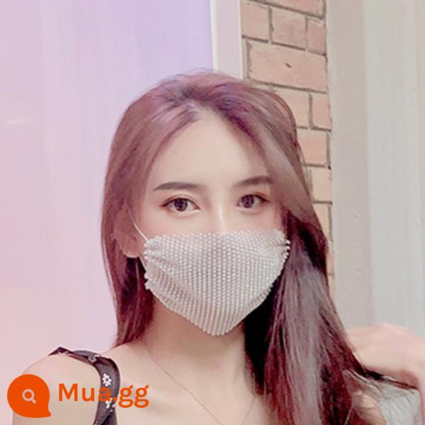 Mặt nạ sequin nạm kim cương nữ thần thoáng khí mùa hè flash cầu vồng màu gradient mùa hè rhinestone kim cương làm đẹp lưới đỏ - Viên kim cương trắng trắng 1 gói