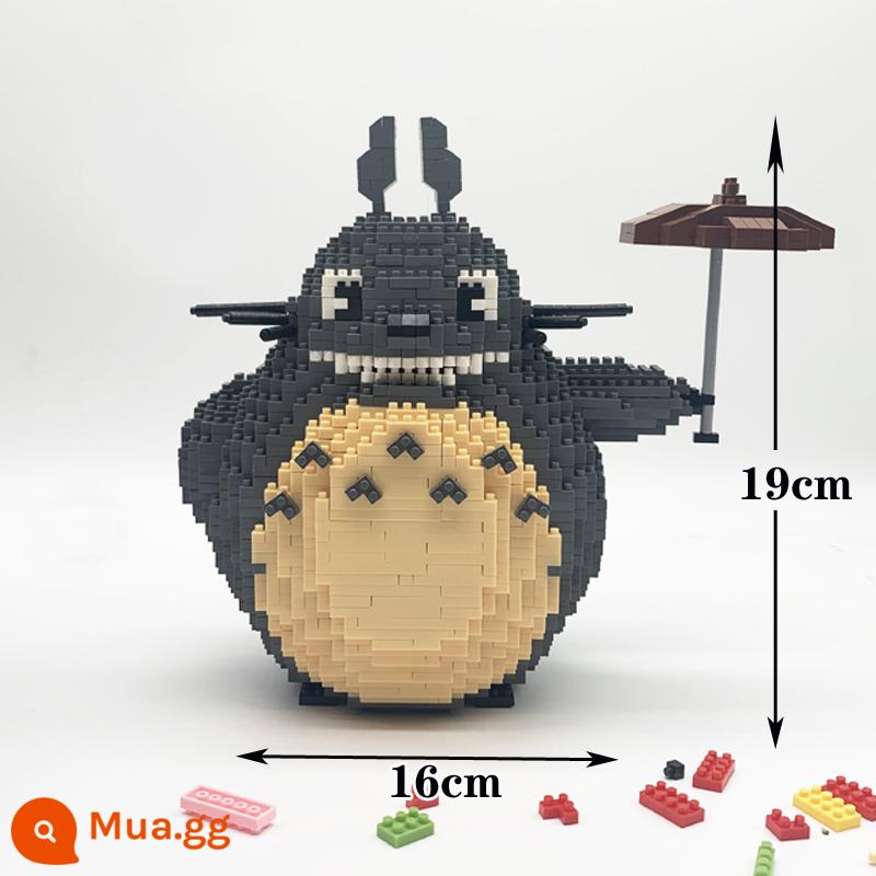 Loạt Vi Hạt Lego Khối Xây Dựng Người Lớn Mô Hình Lắp Ráp Trang Trí Tự Làm Đồ Chơi Thủ Công Bé Trai 3D Xếp Hình Ba Chiều - Xám đậm 9005-Totoro