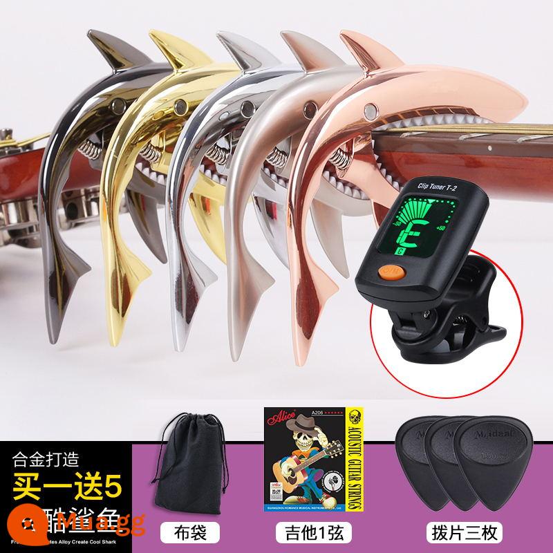 Kẹp chuyển vị cá mập có giá trị cao cá tính nâng cao chuyển vị bài hát dân gian clip guitar chuyển ngữ đặc biệt clip phụ kiện đàn ukulele - Shark (mặc định màu đen) tặng quà + bắt sóng