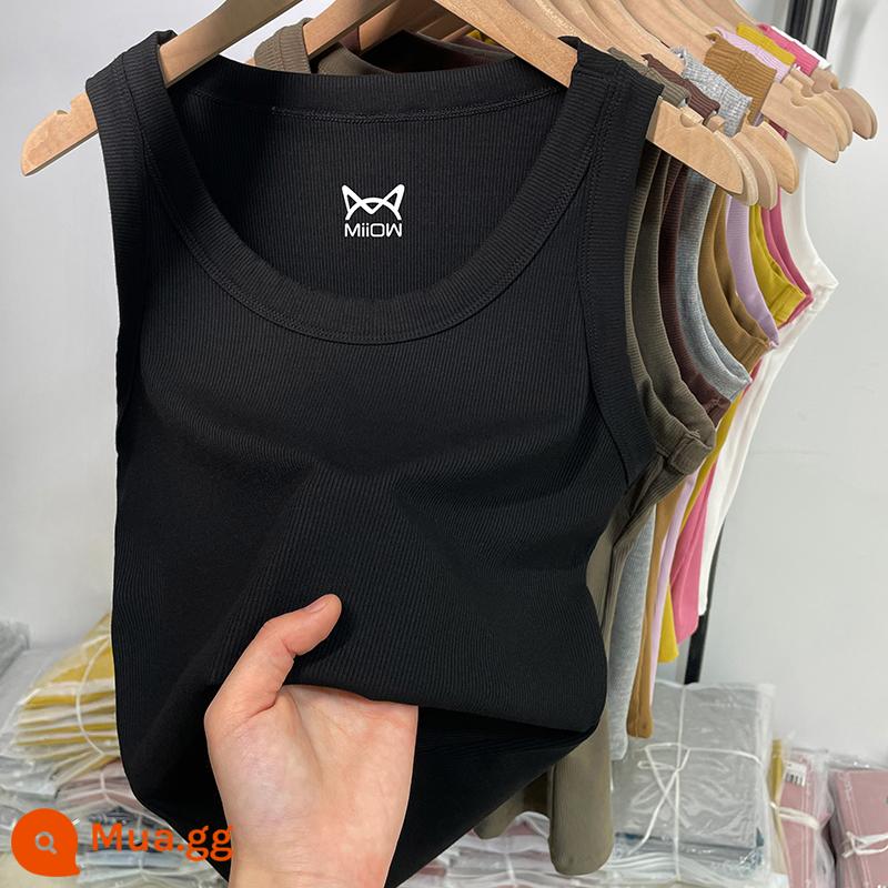 Catman Modal vest nữ mặc bên trong dây đeo vai rộng sling nhỏ ren dệt kim đáy top mùa hè che ngực - bóng đen