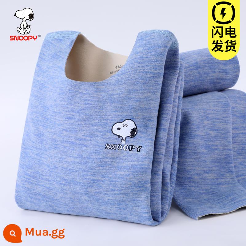 Quần áo mùa thu và quần vệ sinh trẻ em Snoopy quần lót sưởi ấm cho bé gái tất cả cotton cộng với nhung dày giữ ấm cho bé gái và trẻ lớn - Snoopy-boys (miếng dán bảo vệ bụng bổ sung mẫu nâng cấp) màu xanh da trời