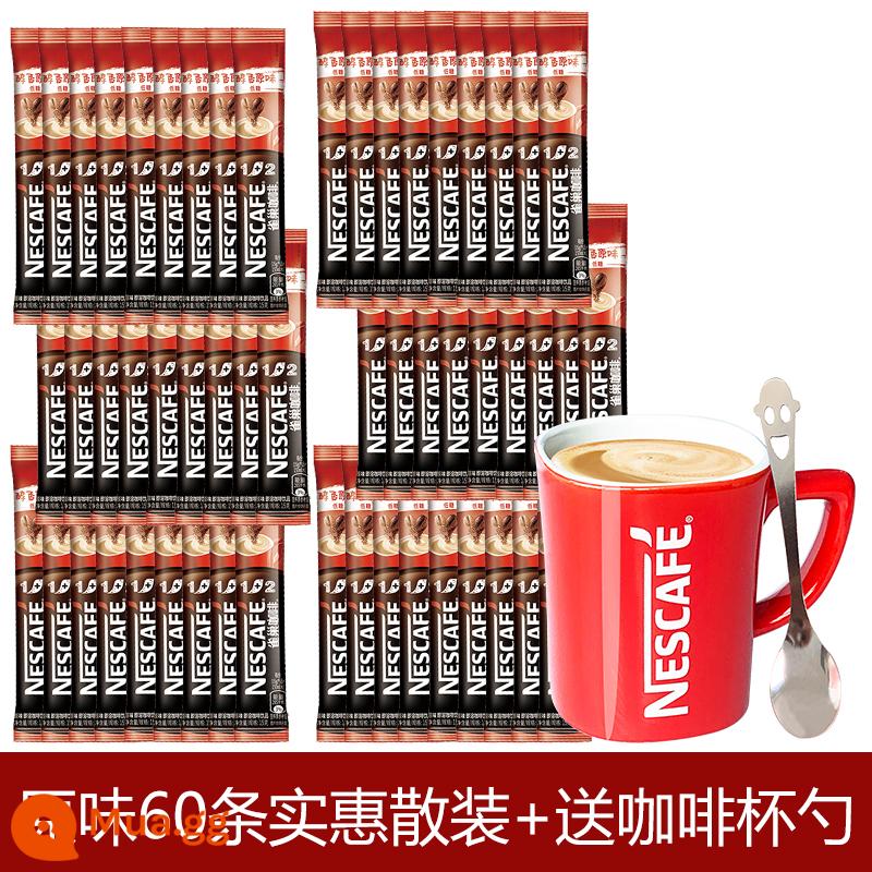 Nescafé 100 que 1+2 hương vị ban đầu Bột cà phê hòa tan Nescafé espresso 3 trong 1 sảng khoái cửa hàng hàng đầu chính thức - Hương vị gốc 60 miếng với số lượng lớn