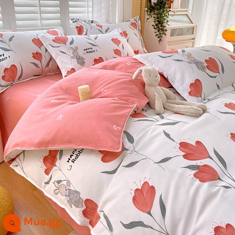 Vỏ chăn một mảnh cotton nguyên chất đơn và đôi mùa thu đông 1,5 mét ký túc xá 150x200x230 vỏ chăn dày chải 180 - Những điều dễ thương và ngôn ngữ hoa