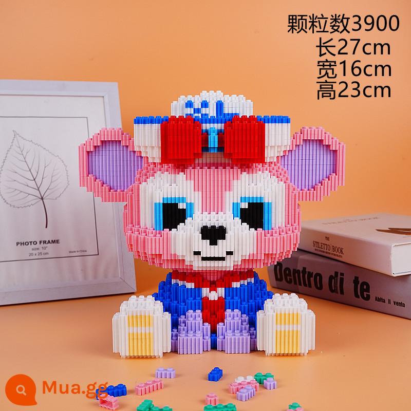 Guochao Khối Xây Dựng Hạt Nhỏ Đồ Chơi Lắp Ráp Thích Hợp Cho Bé Gái Lego Series Xingdelue Xếp Hình Quà Tặng Giáng Sinh - Hoa hồng Shirley lớn màu xanh đậm + búa