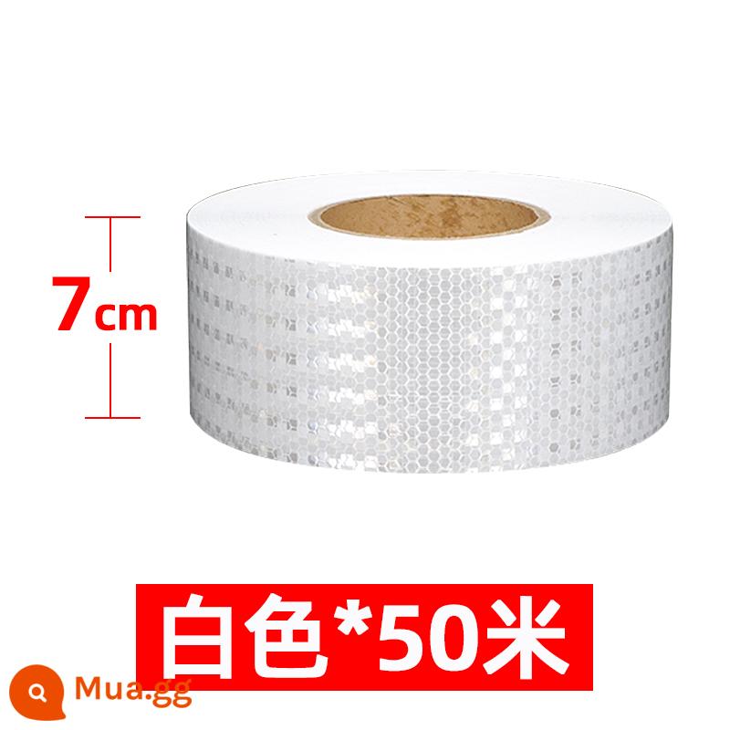 Rộng 7cm ban đêm miếng dán phản quang dải cột cảnh báo giao thông đường bộ dạ quang nổi bật chống va chạm miếng dán biển cảnh báo băng - Ngôi Sao Sáng-Trắng-7cm*50m