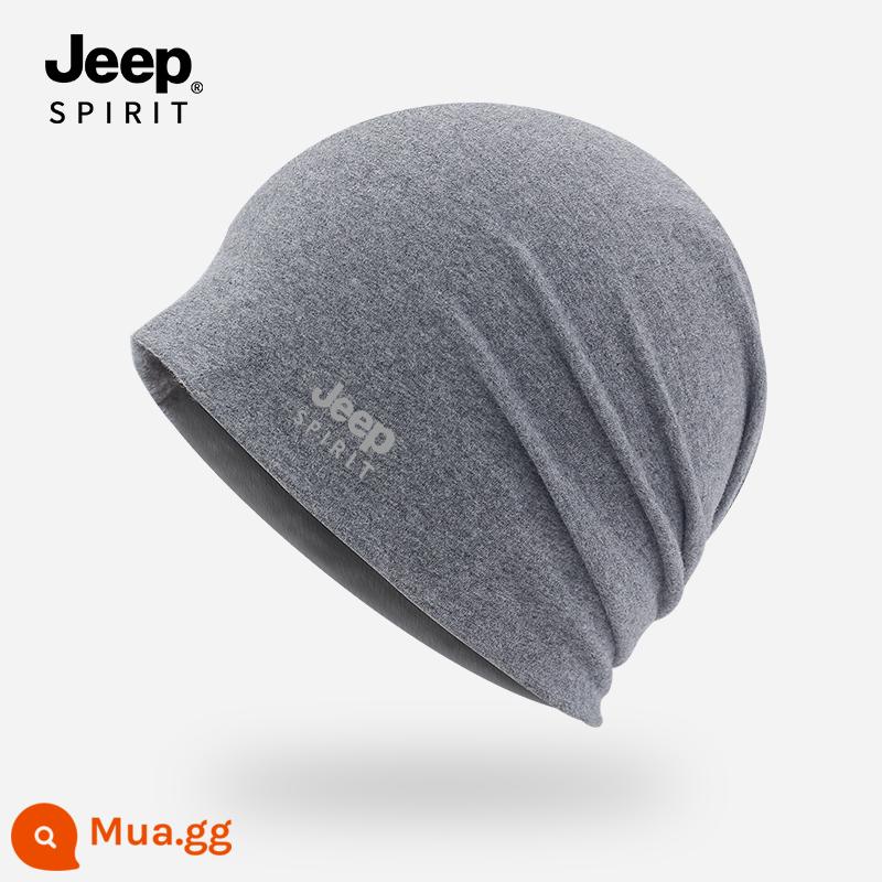 JEEP cotton bao đầu mũ lạnh nam mũ hói đầu phụ nữ giam giữ hóa trị sau sinh mùa xuân, mùa thu và mùa đông chống gió và ấm nightcap - Xám nhạt (một lớp) Xuân Thu