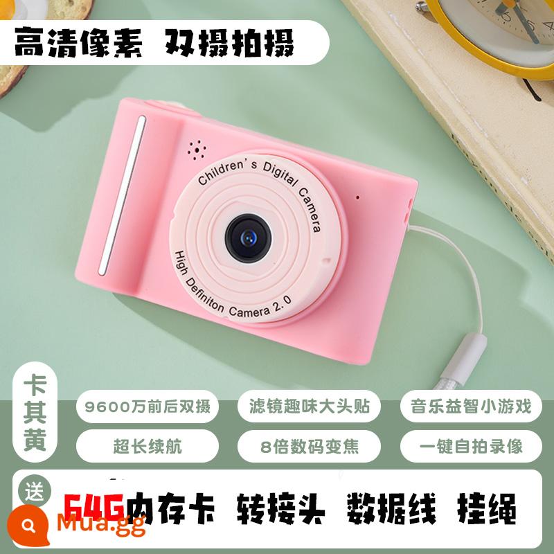 Sinh Viên Đảng Camera Di Động Ảnh Độ Nét Cao Mini Có Thể In Quà Sinh Nhật Camera Trẻ Em Đồ Chơi Trẻ Em - Hồng [Camera kép HD] Chứa thẻ nhớ 64G