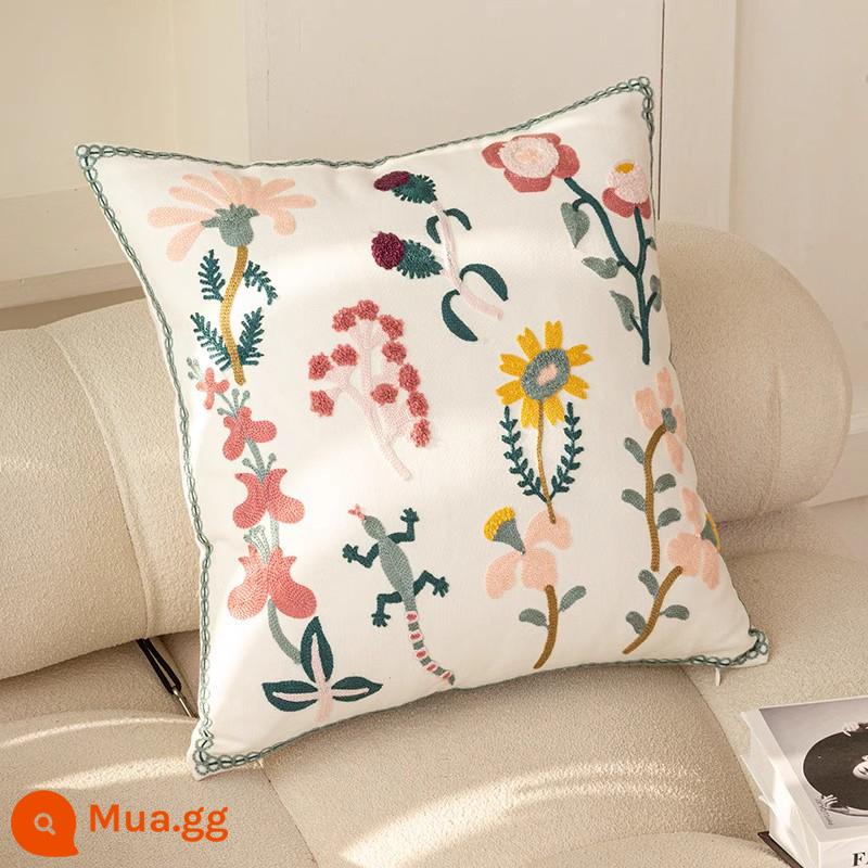 Mỹ mục vụ ánh sáng sang trọng cao cấp thêu gối sofa phòng khách cao cấp đầu giường đệm lưng gối không chứa lõi - Vạn vật nở hoa trong gối xuân