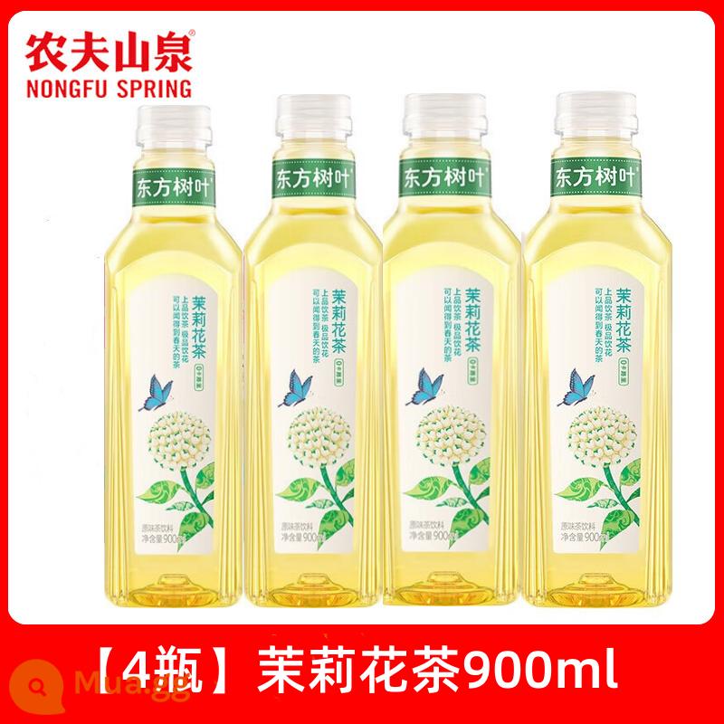 Nongfu Spring Lá phương Đông 0 Đường 0 Calo 0 Chất béo Uống trà 335ml Trà hoa nhài Cam xanh Puer Osmanthus Osmanthus Oolong - [4 Chai Cực Lớn] Trà Lài 900ml