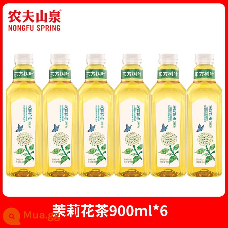 Nongfushangquan Oriental Leaves 900ml * 12 chai lớn trà không đường uống trà hoa nhài quýt xanh Pu'er hộp đầy đủ - [6 chai] Jasmine 900ml*6