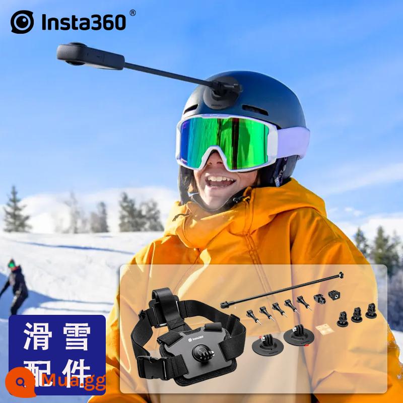 Insta360onex2oners máy ảnh thể thao mũ bảo hiểm phụ kiện trượt tuyết xe máy ô tô phát hành nhanh chân đế cốc hút - Gói phụ kiện trượt tuyết mới