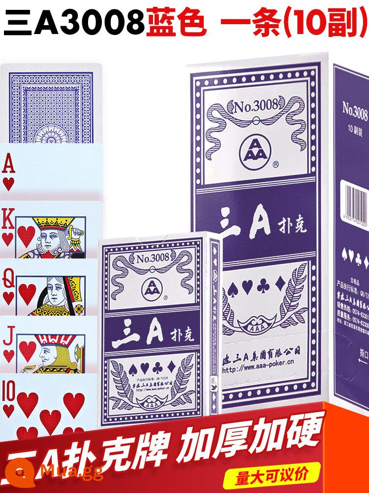 3a poker dày và cứng poker dành cho người lớn poker chính hãng bán buôn Doudizhu sáng tạo thẻ chơi nhân vật lớn 10 đôi - Ba chiếc A3008 màu xanh một mảnh 10 đôi