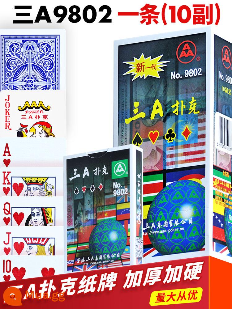 3a poker dày và cứng poker dành cho người lớn poker chính hãng bán buôn Doudizhu sáng tạo thẻ chơi nhân vật lớn 10 đôi - Ba chiếc A9802 10 đôi