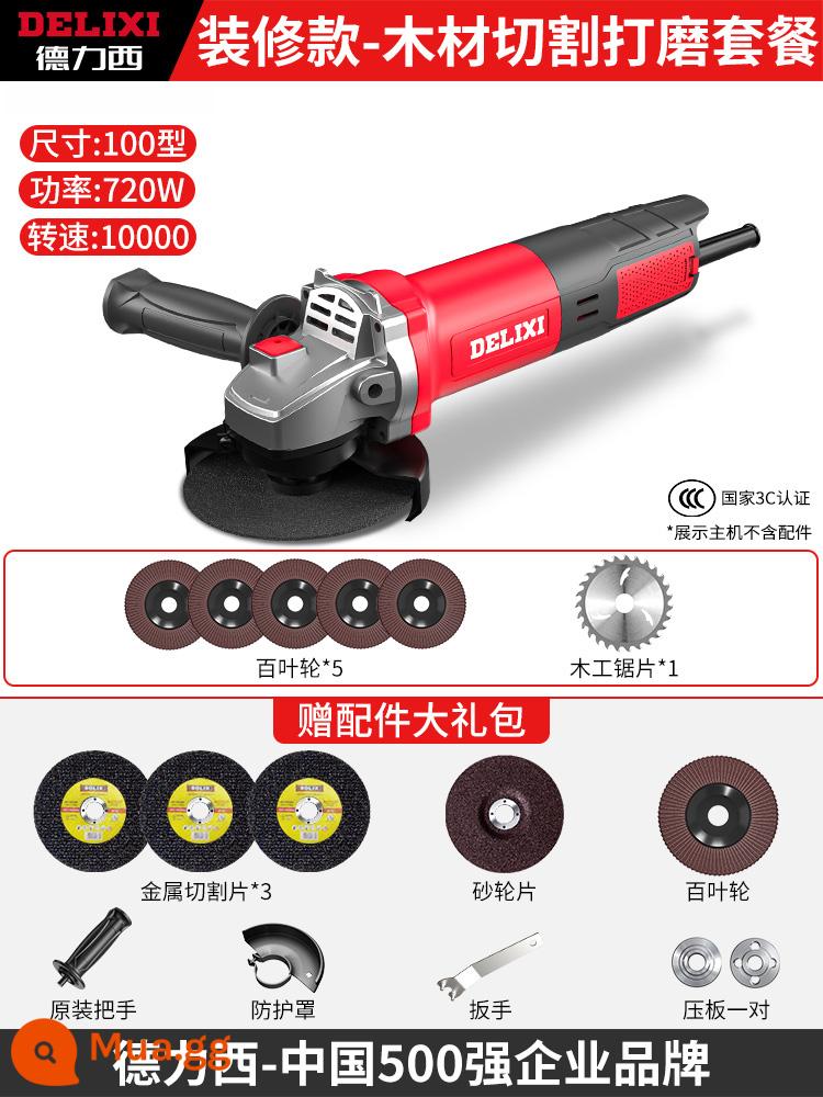 Máy mài góc Delixi máy mài đa năng máy mài góc máy đánh bóng máy cắt công suất cao đá mài tay - Mô hình trang trí-gói cắt và đánh bóng gỗ