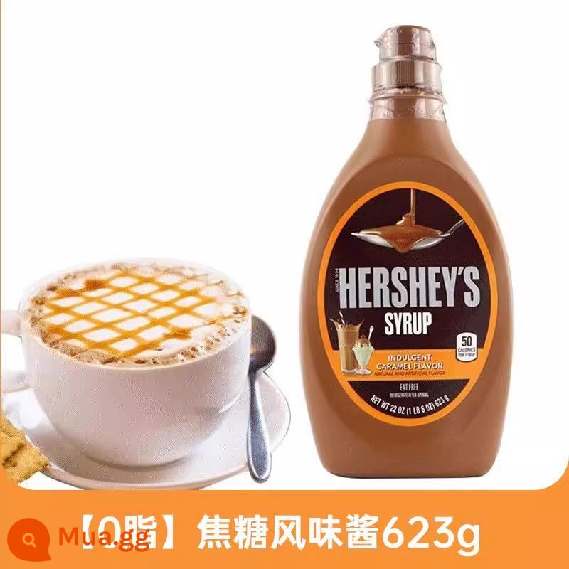 Sốt sô cô la Hershey 680g Sốt sô cô la đen ít béo nhập khẩu nguyên liệu làm bánh sốt xi-rô 1961 - [0 béo]Xốt hương vị caramel Hershey's 623g.