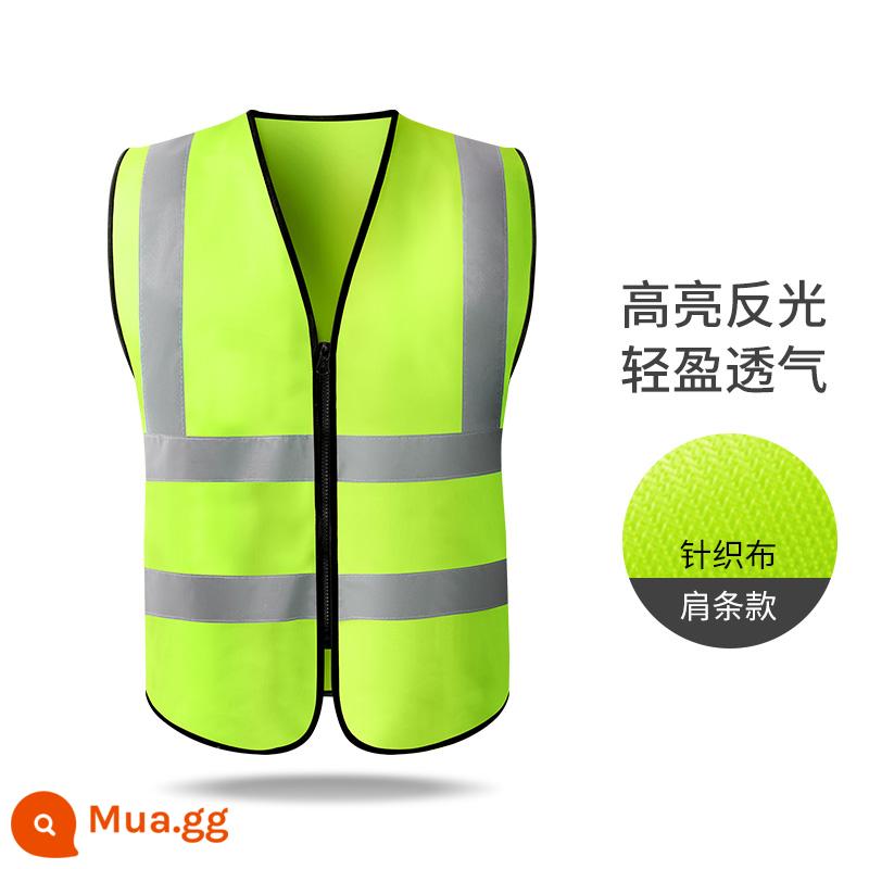 Aoyou áo phản quang an toàn công trường xây dựng vest công nhân vệ sinh giao thông quần áo huỳnh quang in lưới - Bốn màu xanh huỳnh quang