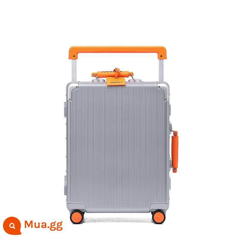 đường thở khung nhôm vali nữ 20 inch lên máy bay trường hợp tắt tiếng đa năng bánh xe rộng xe đẩy ngoại thương trường hợp xe đẩy nam 24PC - Vỏ hộp màu trắng bạc-SF Express-free