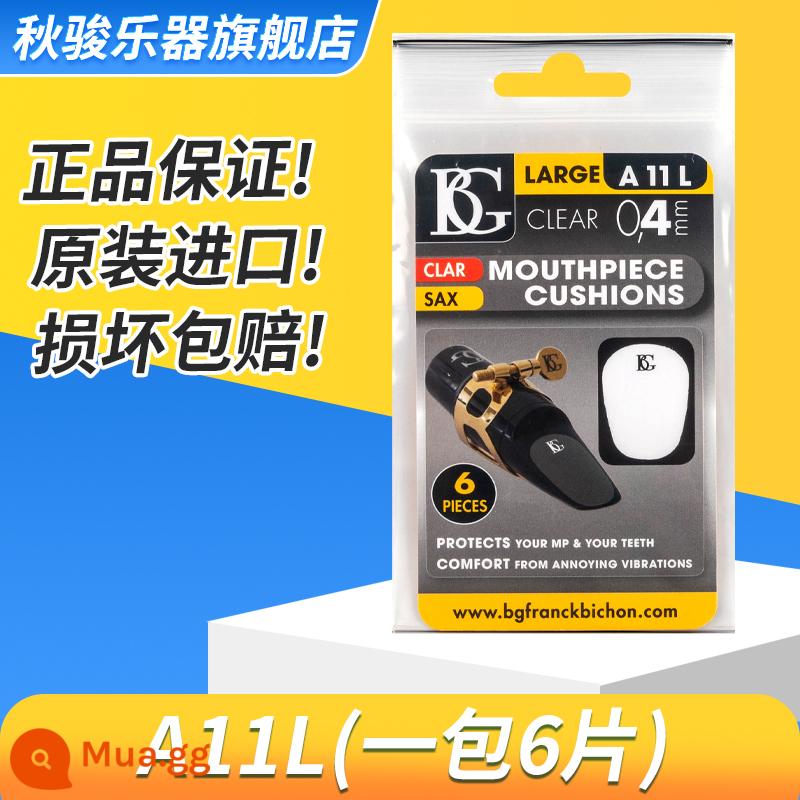 BG sáo đầu răng miếng đệm thả E saxophone thả B kim loại bakelite sáo đầu răng dán clarinet ống đen phụ kiện màu đen trong suốt - A11L (6 miếng trong một gói)