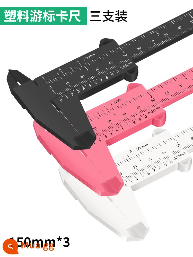 Nhựa Vernier Caliper có độ chính xác cao hộ gia đình mini nhỏ văn học chơi quả óc chó trang sức sinh viên công cụ đo thước nhỏ - Cổ điển [Đen/Trắng/Hồng]150mm