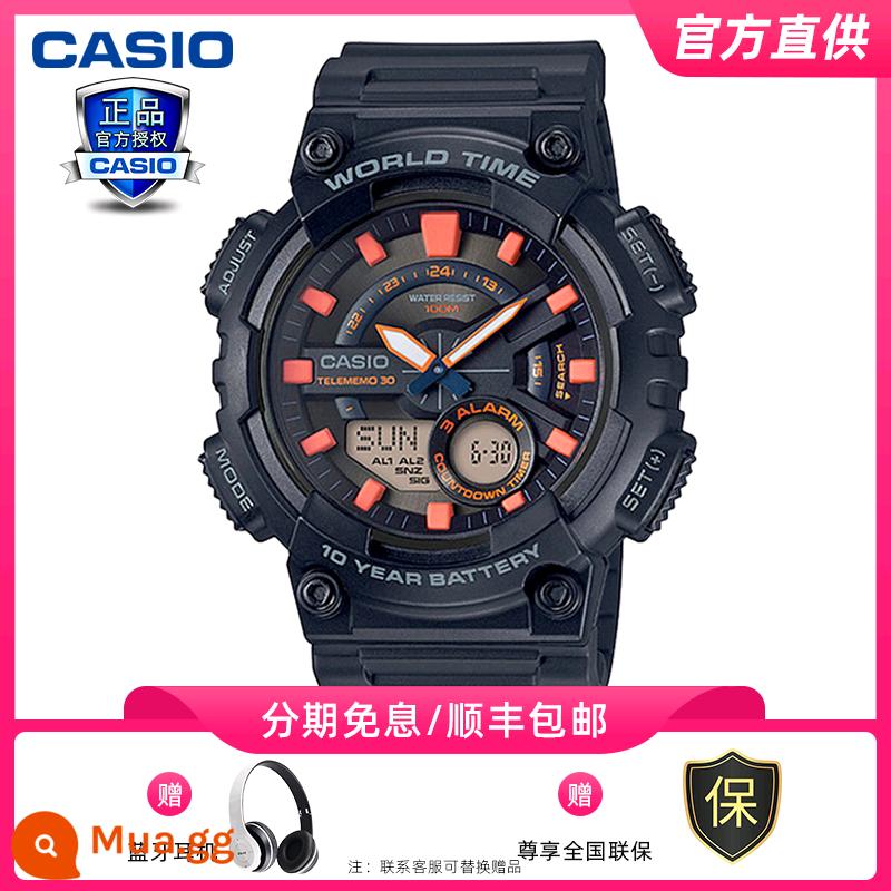 Đồng hồ CASIO nam năng lượng mặt trời đen chiến binh thể thao đồng hồ điện tử nữ đồng hồ chính hãng chính hãng AQS810w - AEQ-110W-1A2VDF