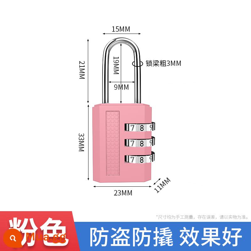 Kết hợp kim loại khóa ổ khóa nhỏ khóa chống trộm hành lý nhà tủ khóa mini khóa chìa khóa bộ khóa Daquan - [Hồng] Khóa kết hợp ba chữ số số 1