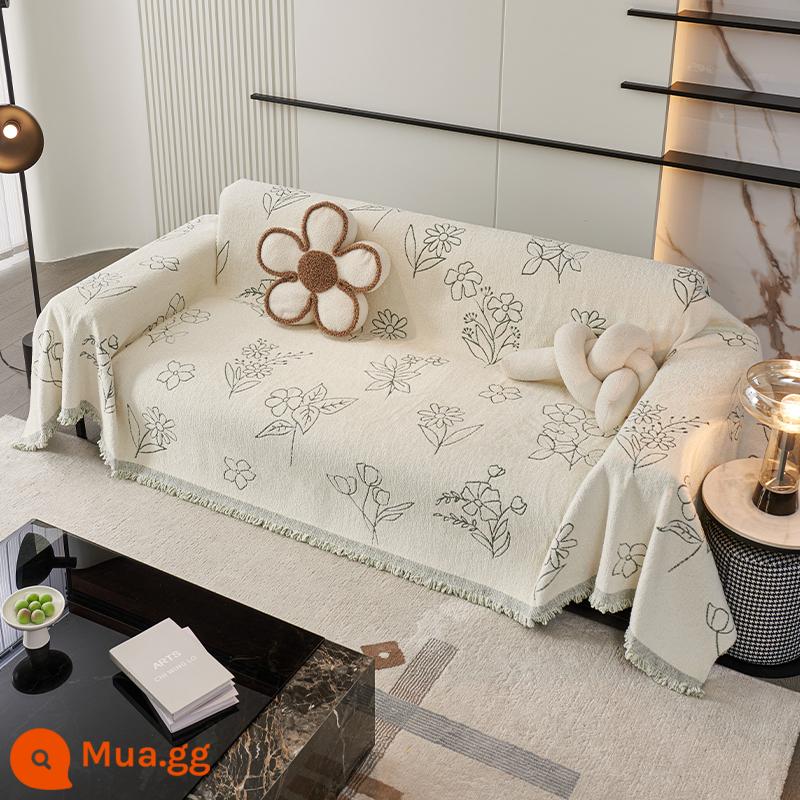 Phong Cách Bắc Âu Mùa Thu Đông Khăn Sofa Viền Sofa Vải Bốn Mùa Chống Mèo Trầy Xước Ghế Sofa Sofa chăn - Pattaya-Xanh