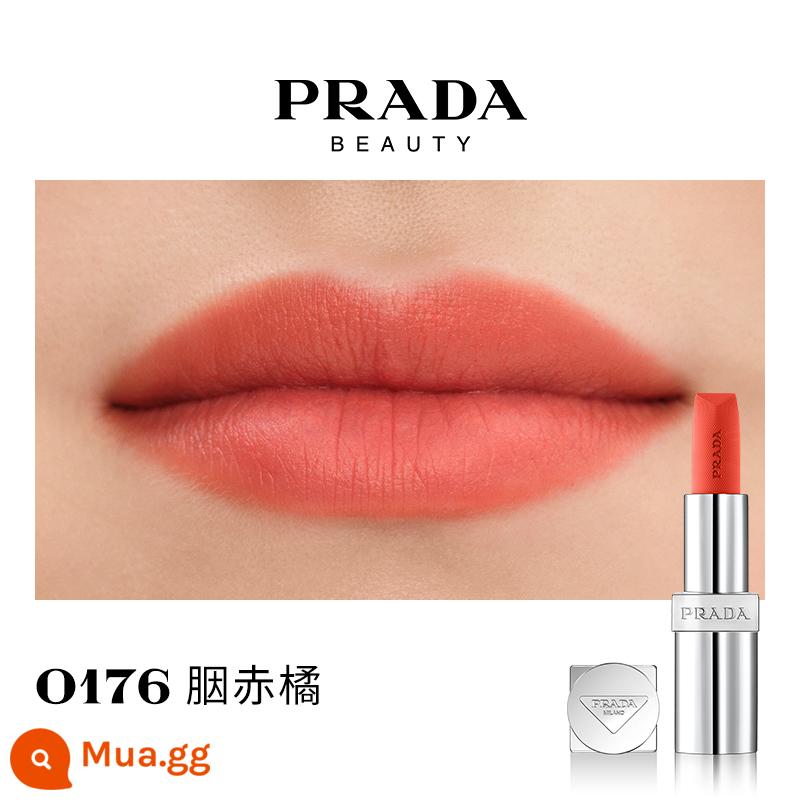 [Ưu đãi giới hạn 38] Son môi PRADA Lipstick Matte dưỡng ẩm màu nâu đỏ B03 màu nâu đất B107B101 - O176 Cam Đỏ