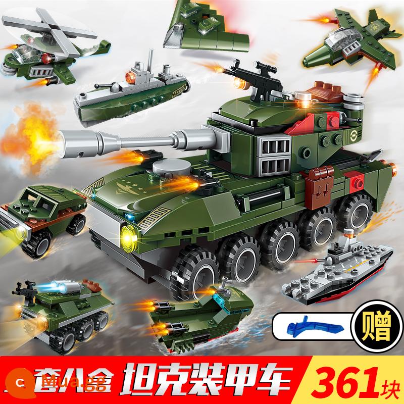 Đồ chơi Lego đồn cảnh sát lắp ráp khối xây dựng quân sự người lớn độ khó lớn 2022 thành phố mới quang cảnh đường phố - xe bồn 8 trong 1