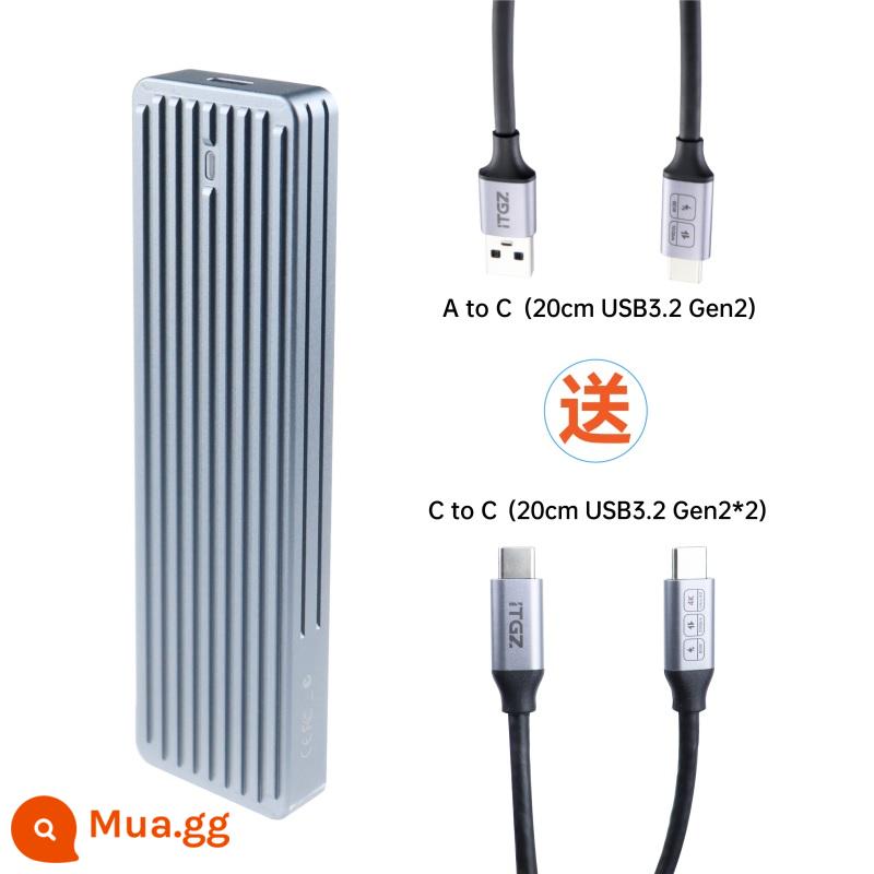 ITGZ m2 nvme hộp đĩa cứng di động thể rắn hộp bên ngoài JMS583 giao thức đơn làm mát hợp kim nhôm 10Gbps - [Giao thức kép RTL9220 Bionic 20G] Đường truyền tốc độ cao miễn phí