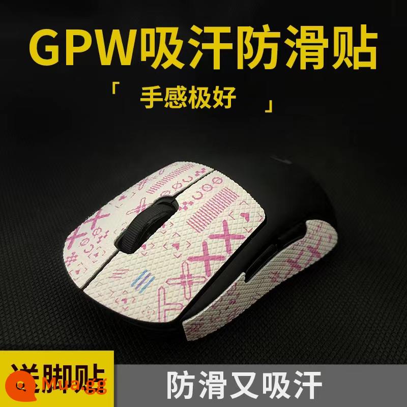 Miếng dán chống trượt chuột phù hợp với Logitech gpw thế hệ thứ nhất và thứ hai G304/G102 miếng dán thấm mồ hôi chống trượt cho chó fart king - Bộ in màu hồng Vật liệu thế hệ GPW [Polymer Mix