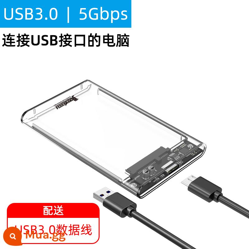 Ổ Cứng Di Động Hộp 2.5 Inch Sata Sang USB Notebook Tháo Máy Chắc Chắn Cơ Đầu Đọc Hộp Bên Ngoài Trong Suốt - USB3.0 trong suốt