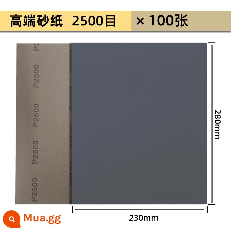 Giấy nhám Skylark mài và đánh bóng giấy nhám mịn 2000 lưới giấy nhám mài nước giấy nhám chịu mài mòn tường gỗ kim loại tạo tác - Màu vàng tươi, 2500 lưới, 100 tờ mỗi hộp