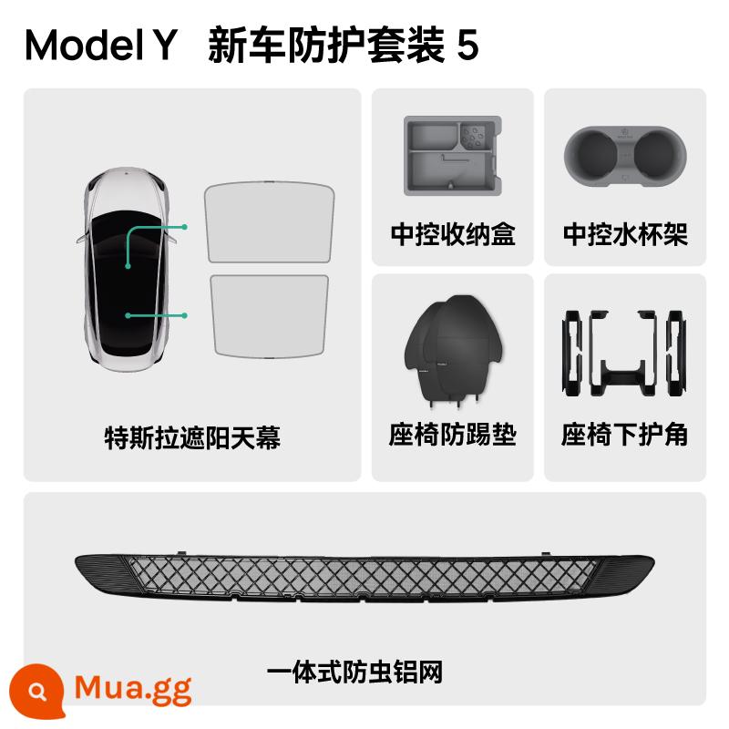 Heiluo phù hợp với tấm che nắng Tesla model3/y tấm che nắng mái che nắng chống nắng và phụ kiện rèm bầu trời cách nhiệt - Rèm che nắng cửa sổ Model Y/YP + bộ bảo vệ thiết yếu cho ô tô mới 5