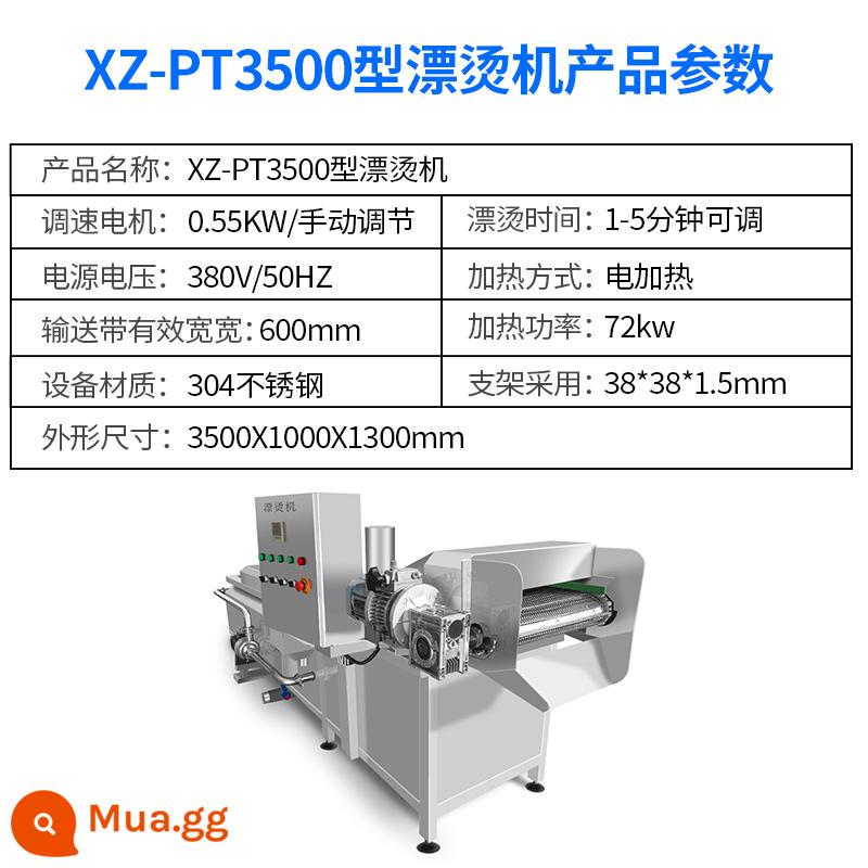 Dây chuyền làm sạch rau quả tự động Xuzhong Bàn chải bong bóng thương mại Làm sạch trái cây và rau quả Máy rửa rau Tất cả - Máy chần Z-PT3500