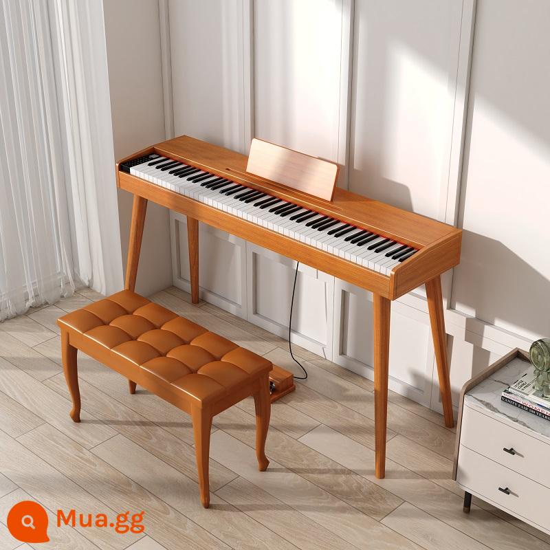 Đàn piano kỹ thuật số điện tử 88 -Key nặng Bánh búa cùng trẻ em dành cho trẻ em dành cho trẻ em kiểm tra chuyên nghiệp về cáp piano điện tử - Mức độ hiệu suất + bàn đạp Kensan búa nặng + màu nâu vân gỗ