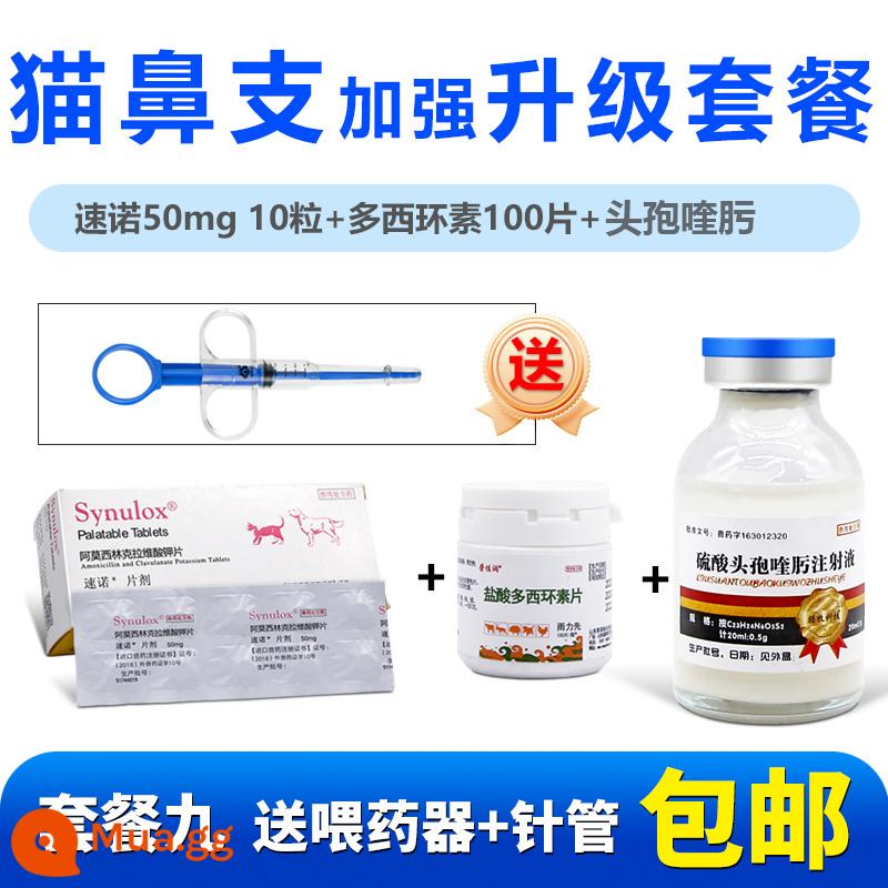 Amoxicillin clavulanate viên kali chó mèo nhánh mũi Sunuo thuốc cảm Sunuo 250mg50mg nguyên hộp - Gói nâng cấp nâng cao nhánh mũi mèo 9g