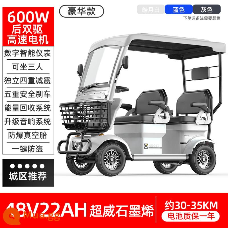 Xe điện bốn bánh minibus mới dành cho người già xe tay ga tham quan xe đạp điện hộ gia đình xe điện đưa đón trẻ em - Graphene 48V23A Triều Vĩ