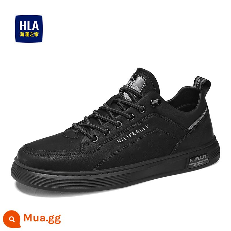 HLA/ Hailan House Giày Nam Xuân Thu 2023 Xu Hướng Mới Giày Sneaker Nam Nhỏ Màu Trắng Đa Năng Giày Da Thoáng Khí Hợp Thời Trang - đen [hình ảnh chính]