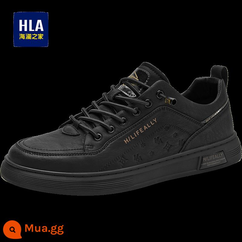 HLA/ Hailan House Giày Nam Xuân Thu 2023 Xu Hướng Mới Giày Sneaker Nam Nhỏ Màu Trắng Đa Năng Giày Da Thoáng Khí Hợp Thời Trang - nâu đen[hình ảnh chính]