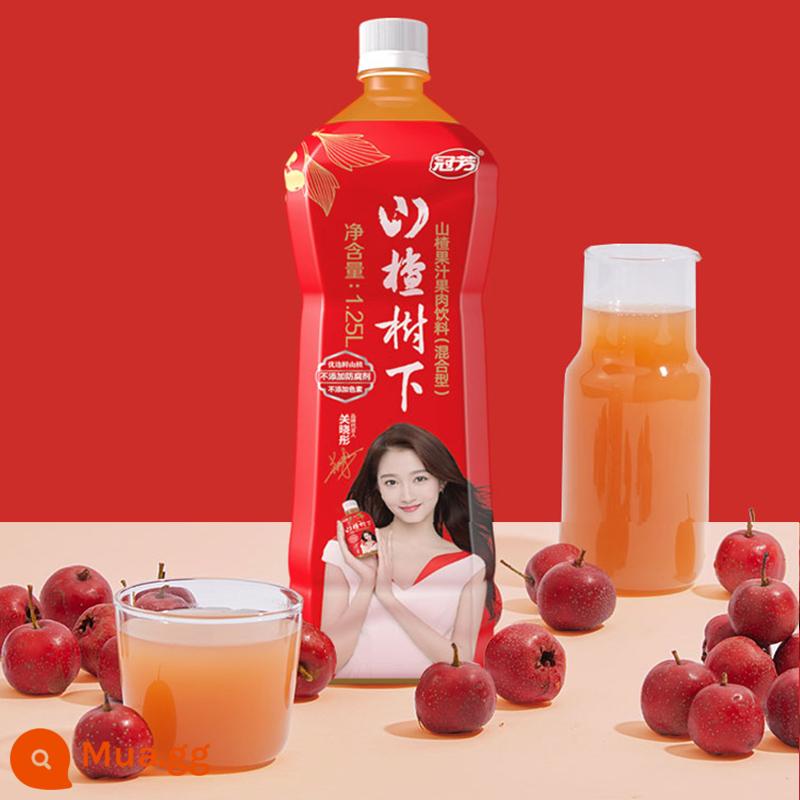 [Chứng thực của Quan Hiểu Đồng] Nước ép táo gai Guanfang Chai lớn 1,25L Đồ uống khai vị 350ml * 15 Chai - 1250ml*1 chai